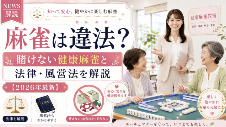 麻雀は違法？賭けない健康麻雀と法律・風営法を解説【2026年最新】