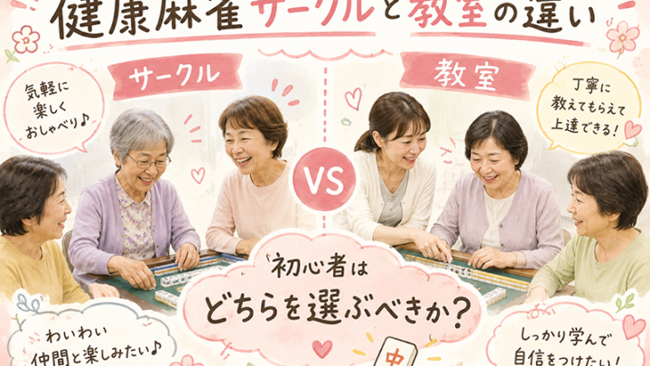健康麻雀サークルと教室の違い｜初心者はどちらを選ぶべきですか？